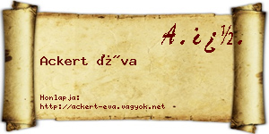 Ackert Éva névjegykártya