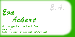 eva ackert business card