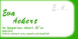 eva ackert business card
